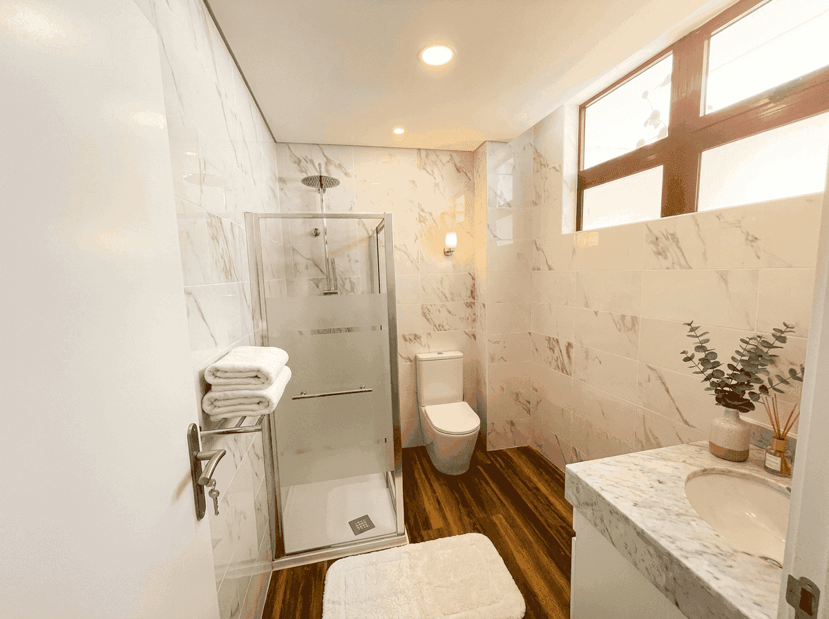 Casa de banho decorada, variante alternativa